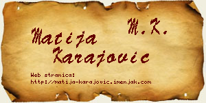 Matija Karajović vizit kartica